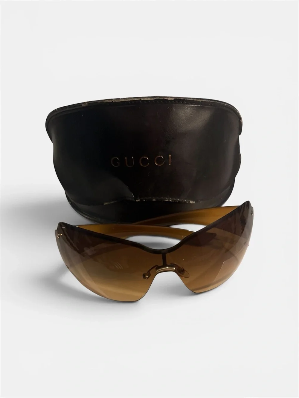 Gucci Vintage 90” GG 1825/S RH CG2 120Women’s Brown Gradient Rimless Sunglasses